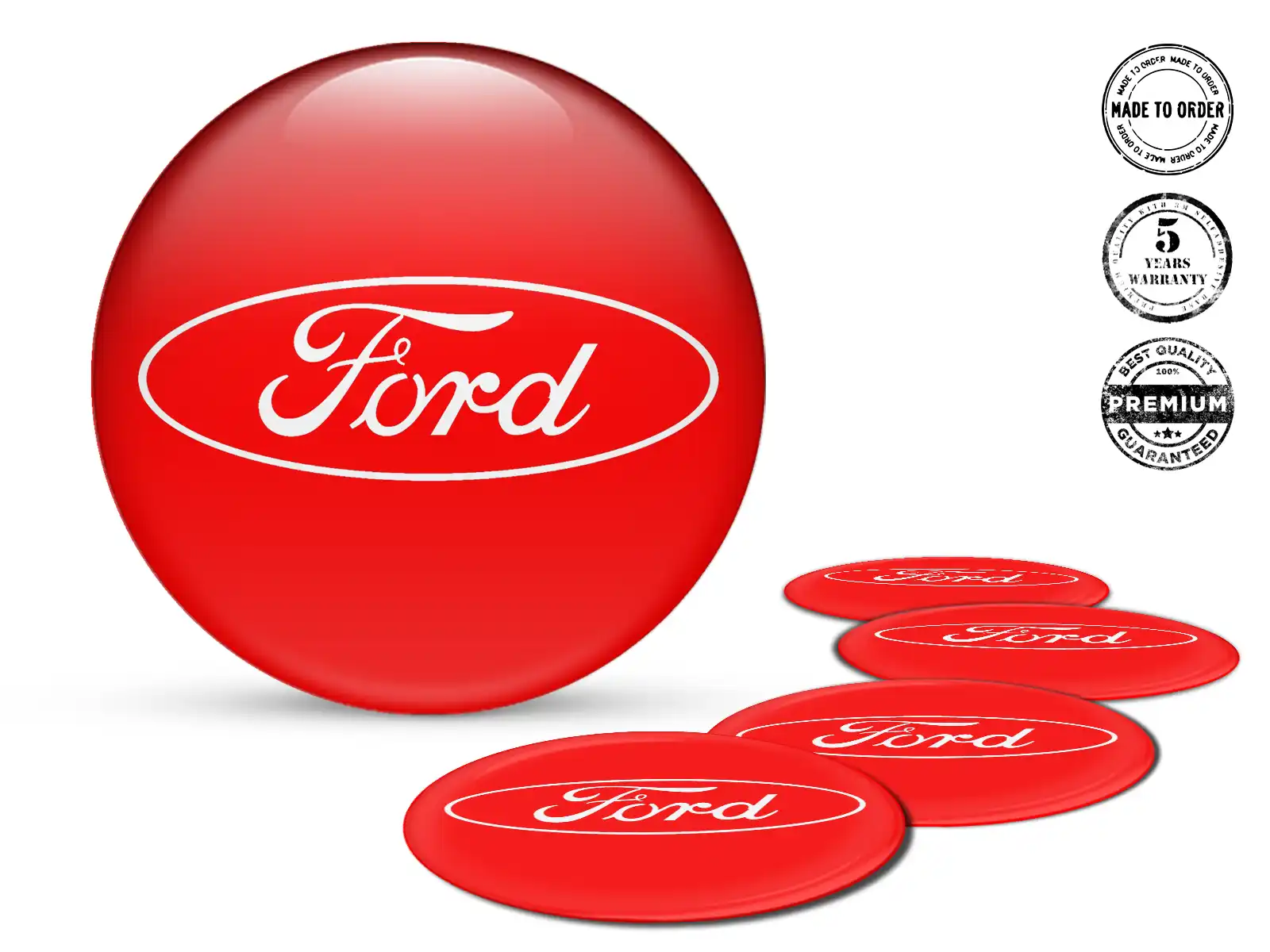 Ford Style Autocollants Jantes Insignes Bombés Cache-Moyeu